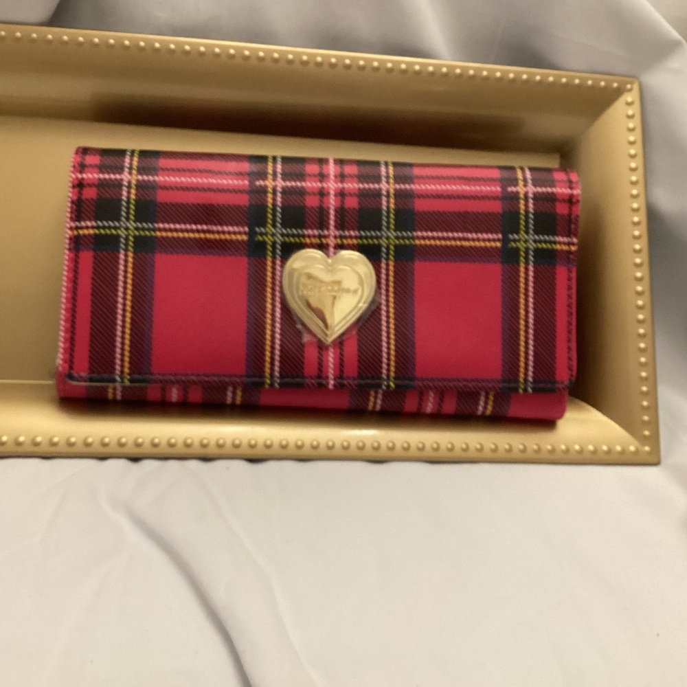 Authentic new Betsy Johnson Red Plaid  Wallet